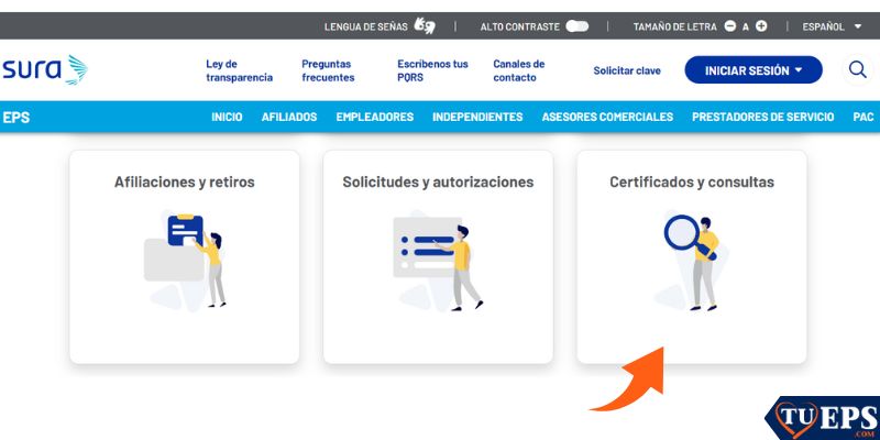 como sacar el certificado de eps sura