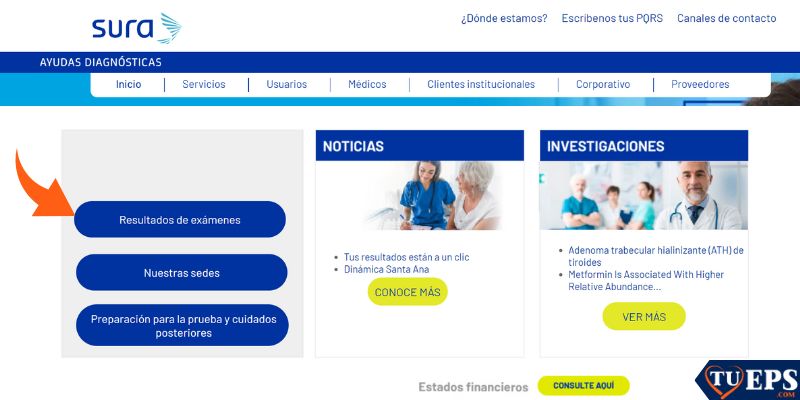 www.segurossura/ayudasdiagnosticas resultados