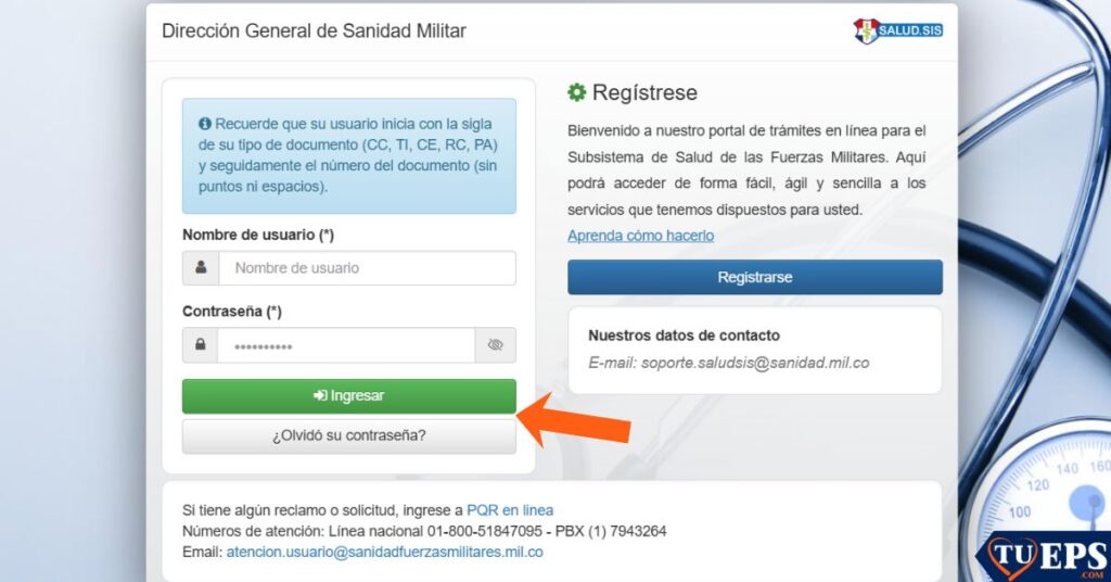 Sanidad Militar citas médicas web